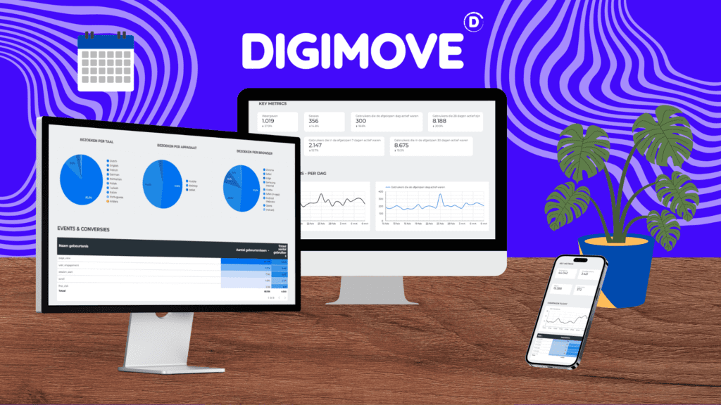 Digimove dashboard met website analytics en conversie-inzichten