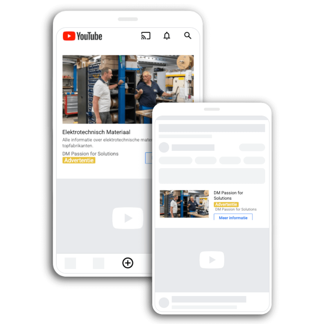 Een voorbeeld van een google advertentie op youtube. De advertentie is voor DM-Power